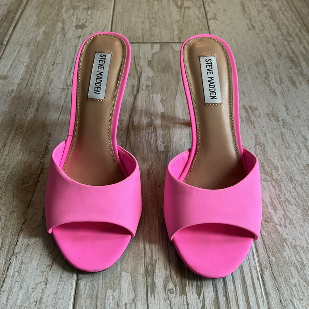 Steve Madden - Erin Mule neon pink sz 7.5 - Picture 7 of 10